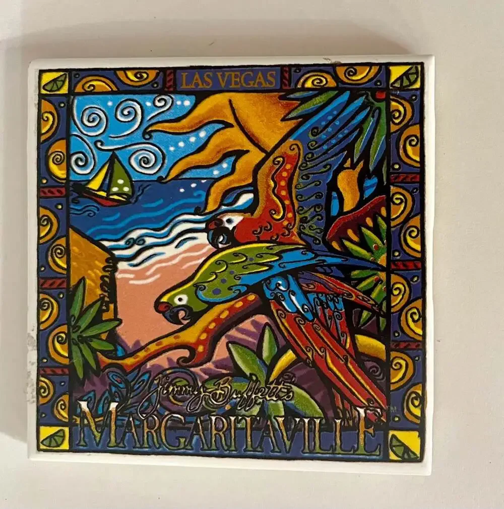 Jimmy Buffett's Margaritaville Las Vegas Ceramic Cork-Backed Coaster